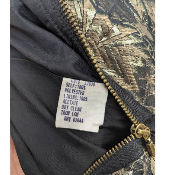 Nicole Miller Dress Size 6 Strapless Brocade Art Deco Metallic Holiday Party - Picture 8 of 8